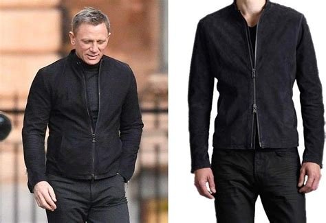 Mens Spectre Daniel Craig James Bond 007 Slim Fit Style Black Suede