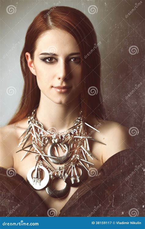 Redhead Women With Necklace Stock Image Image Of Bodycare Lifestyle 38159117