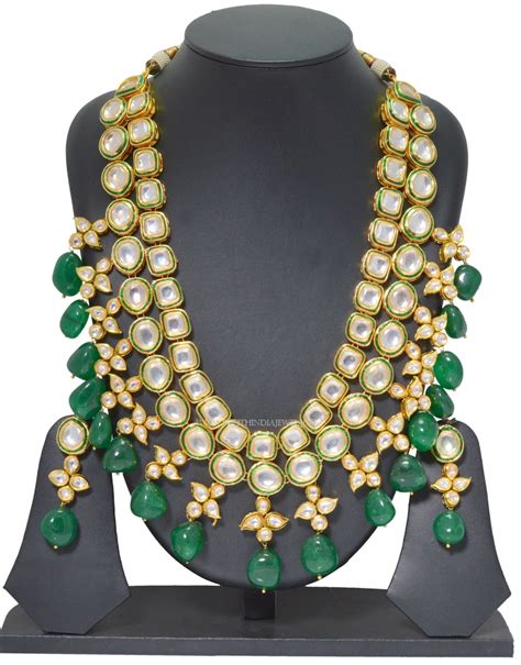 Gold Plated Kundan Necklace Set With Price South India Jewels