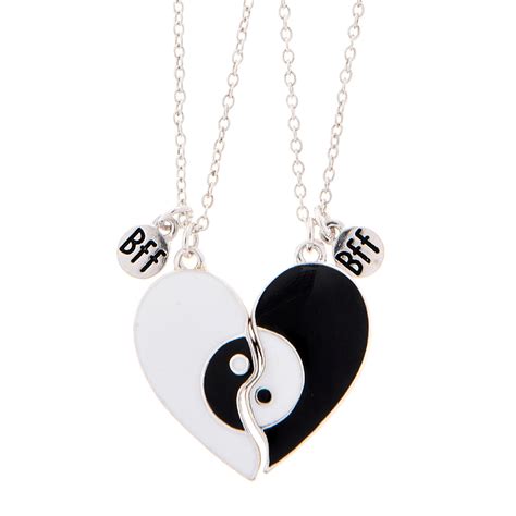 Best Friends Yin Yang Heart Pendant Necklace Claires Us