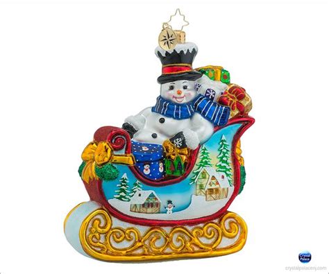 Christopher Radko Snowy T Sleigh Ride Christmas Ornament Snowy