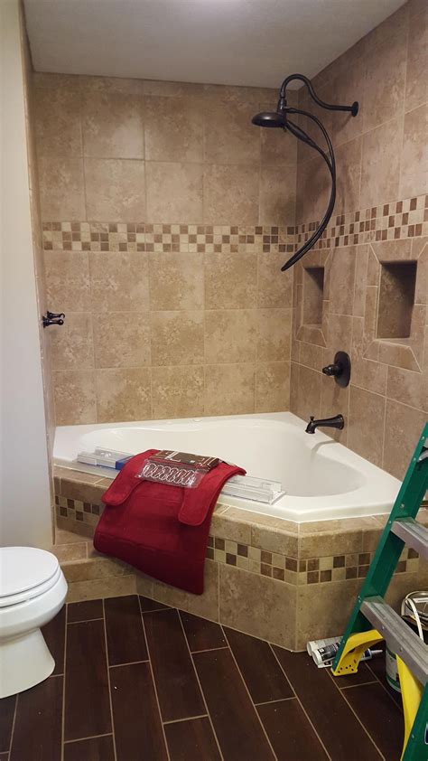 Pin By Shelly Burgess On Bathroom Ideas Shower Remodel Corner Tub Shower Combo Corner Tub Shower