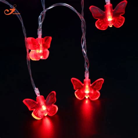 Red Butterfly Lights Fairy Lighting Strings Decoration 2xaa Battery