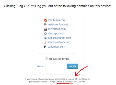 Tell Me How To Log Out Of Stack Exchange Openid Meta Stack Exchange