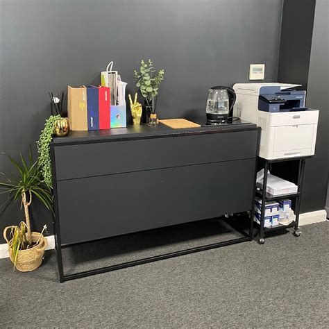 Matt Black Office Storage Cabinet Larsen Furniture123