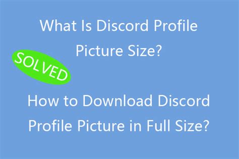 Discord Profile Picture Size Download Discord Pfp In Full Size Minitool