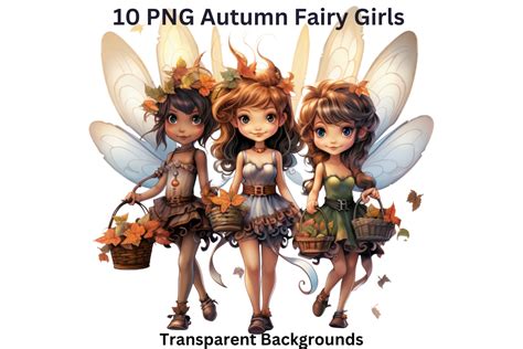 10 Png Autumn Fairy Girls Clipart Graphic By Imagination Station