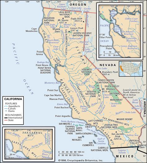 Map Of National Parks And Monuments Of The State Of California 1449 X