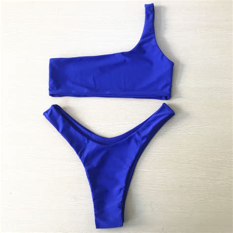 Cikini 2019 Sexy Fashion Women Swimsuit Two Piece Bikini One Shoulder Swimwear Buy One