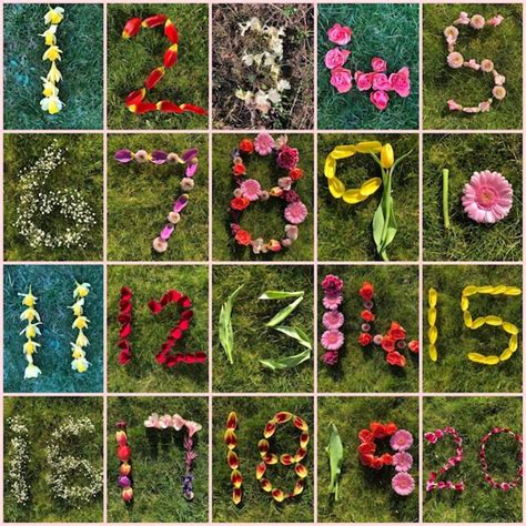 Spring Numbers Made From Nature 1 20 Downloadable Document Etsy