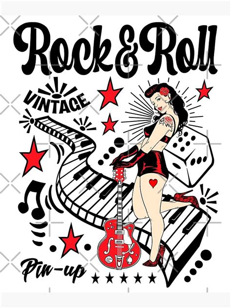 Rockabilly Pin Up Girl 1950s Sock Hop Party Rock And Roll 50s Poster
