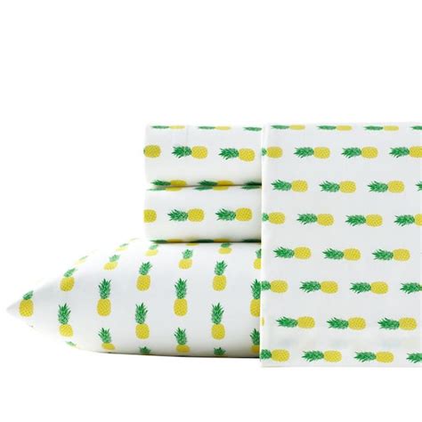 Poppy And Fritz Pineapples 4 Piece Yellow And Green Graphic 200 Thread