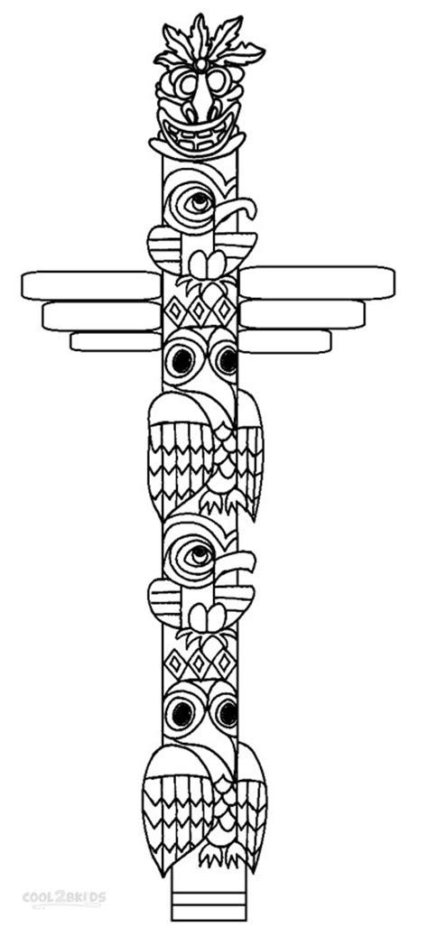 printable totem pole coloring pages  kids