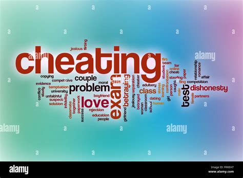 Cheating Word Cloud Concept With Abstract Background Stock Photo Alamy