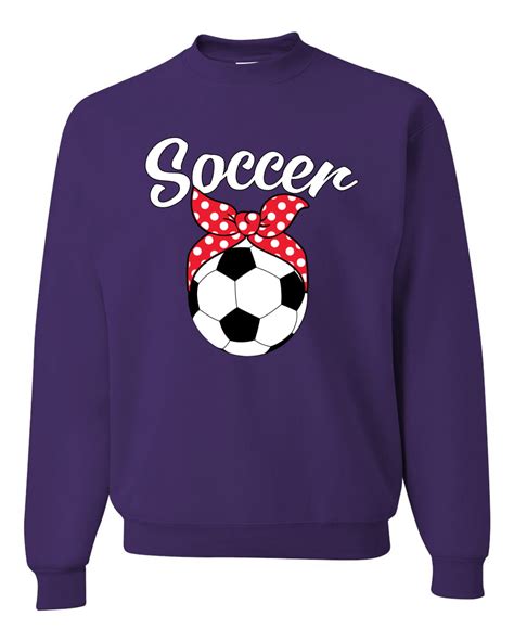 wild bobby cute soccer mom ribbon soccer ball t sports mother s day unisex crewneck