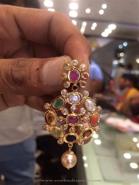 Do not be confused between the two terms of karat and carat. 8 Grams Gold Navarathna Pendant ~ South India Jewels | Gold pendant jewelry, Gold earrings ...