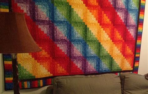 We did not find results for: Rainbow log cabin quilt. Made from color gradations. Has ...