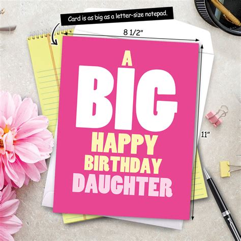 Big Hb Daughter Hilarious Birthday Jumbo Printed Greeting Card