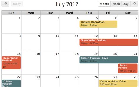 Show A Calendar Of Upcoming Events Event Espresso