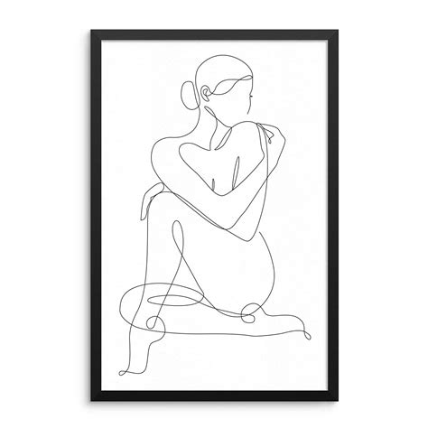 Buy Nude Single Line Art Line Art Erotic One Line Art Woman Line Drawing Naked Sexy Drawing