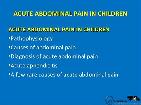 Acute Abdominal Pain In Children