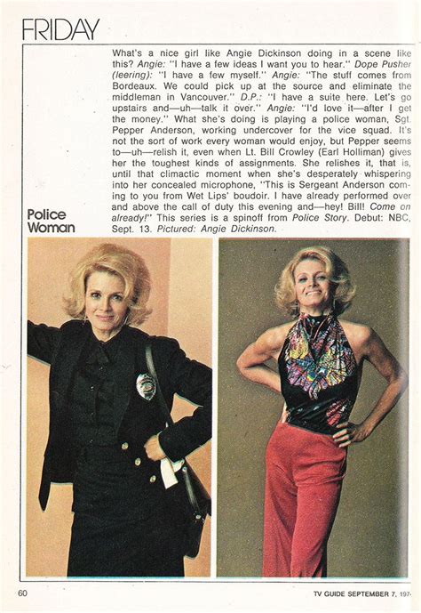 Tv Guide September 7 1974 — Angie Dickinson As Sgt Pepper Anderson In Police Woman 1974 78