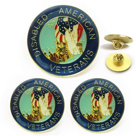 3pc Us Disabled American Veteran Lapel Pin Military Hero Veterans Hat