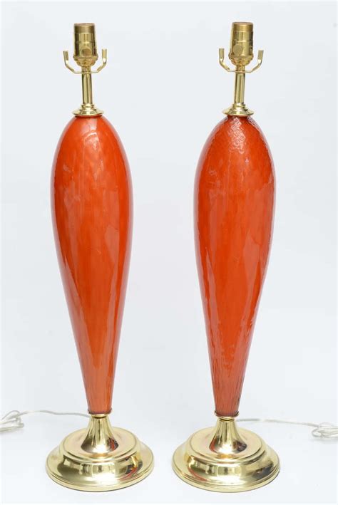 Pair Of Mid Century Hand Blown Murano Glass Lamps At 1stdibs