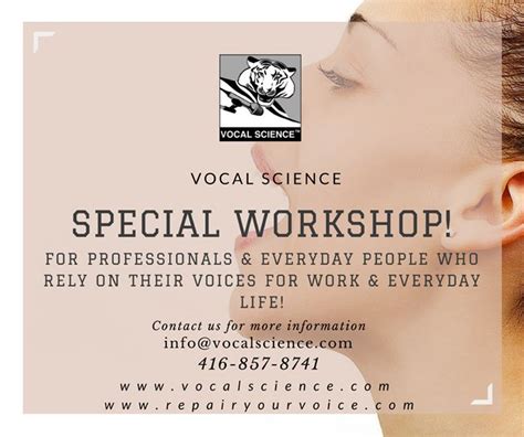 Special Vocal Science Healthy Voicevocal Workshop Summit Workshop