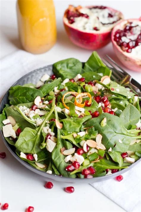 Spinach Pomegranate Salad With Clementine Vinaigrette Wholefully