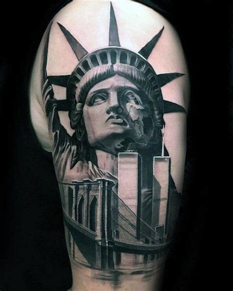 60 New York Skyline Tattoo Designs For Men Big Apple Ink Ideas Usa