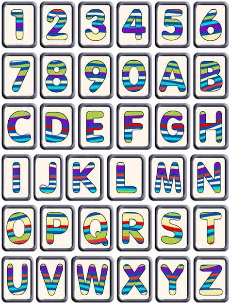 Artbyjean Paper Crafts Full Page Alphabet Sets Set A36 Stripes