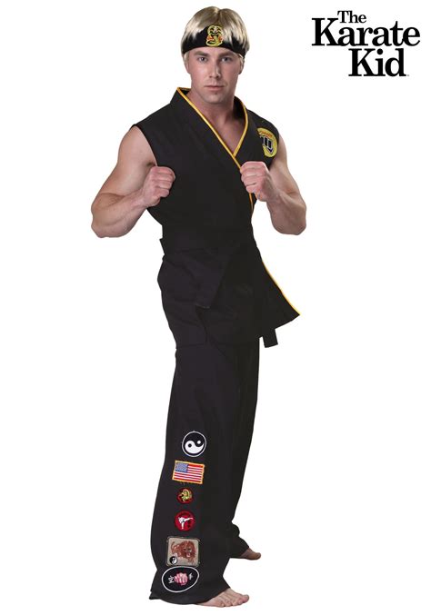 Authentic Mens Karate Kid Cobra Kai Costume 80s Movie Costumes