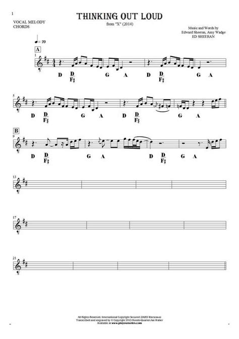 We did not find results for: Thinking Out Loud - Notes and chords for solo voice with ...
