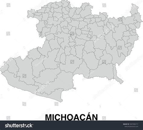 Mapa Vectorial De Michoacán México Dividido Vector De Stock Libre De