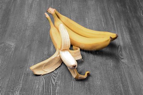 Fresh Bananas On The Wooden Table Background Stock Photo Image Of