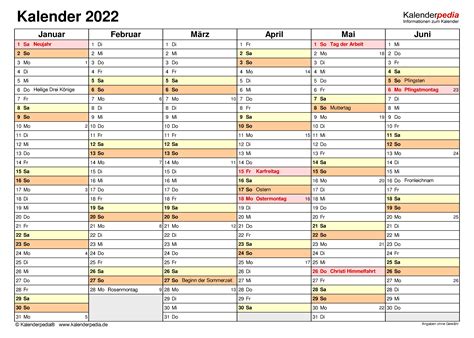 Kalender 2022 Mit Ferien Zum Ausdrucken Kostenlos