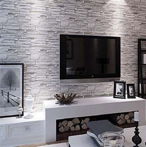 50 Inspirational Tv Wall Ideas Cuded Brick Wallpaper Living Room