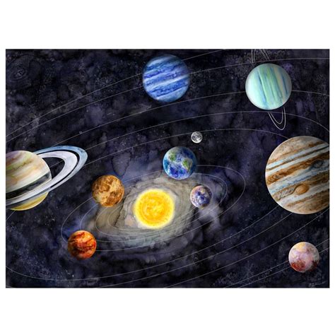 Solar System Poster Print Retro Style Wall Art Space Etsy