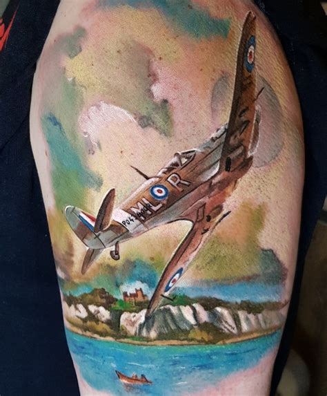 Spitfire Over The White Rocks Of Dover Tattoo Portfolio Photo And