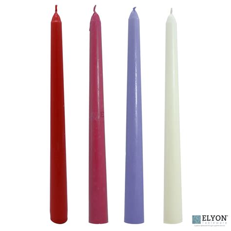 Elyon Tableware® 24 Assorted Colored Unscented Wax Taper Candles 8