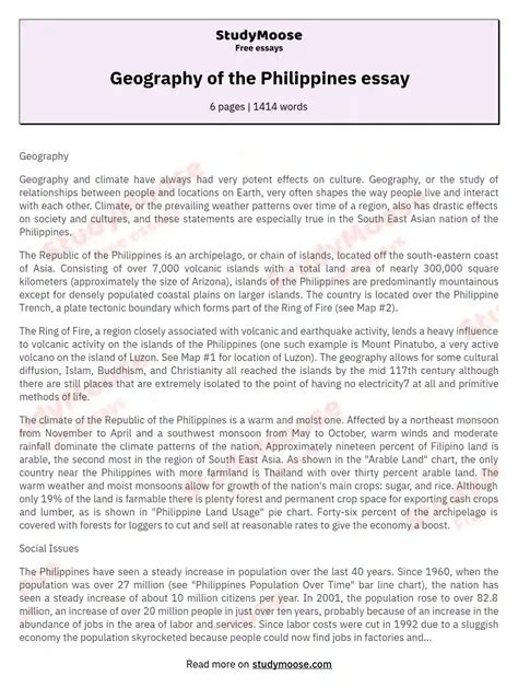 Geography Of The Philippines Essay Free Essay Example