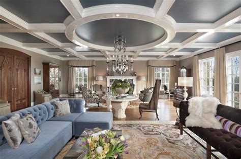 Installing a gypsum ceiling in a house pop false ceiling. 10 Beautiful Living Rooms with Coffered Ceilings