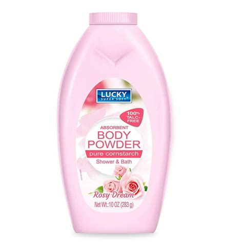 Lucky Super Soft Cornstarch Body Powder Rosy Dream 10 Ounce