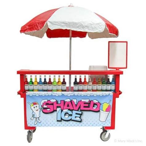 Mobile Concession Stand With Umbrella 1 800 Shaved Ice