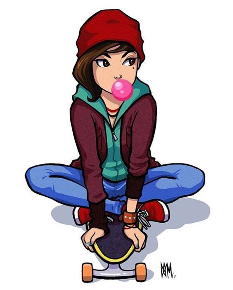 Tomboy Anime Girl Skateboard