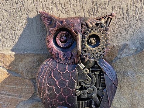 Steampunk Owl Steampunk Bird Metal Sculpture Steampunk Etsy