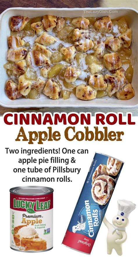 Cinnamon Roll Apple Cobbler Recipe With Two Ingredients In It And An
