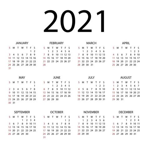 Calendario 2021 2022 Ilustracion Vectorial La Semana Comienza El Images