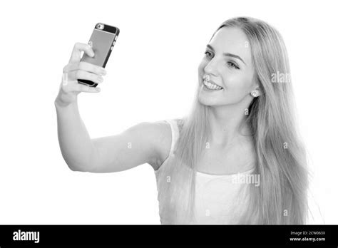 Beautiful Blonde Girl Taking Selfie Hi Res Stock Photography And Images